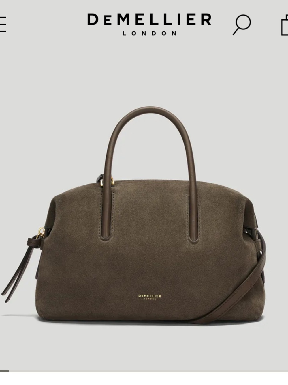 NWOT Demellier London The Midi Stockholm Hazel Suede Bag